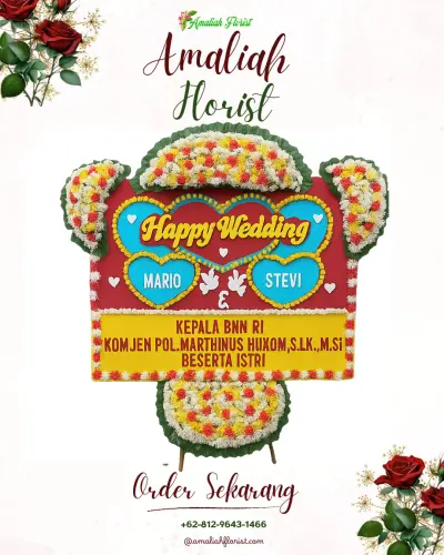 Karangan Papan Bunga Pernikahan di Sridadi